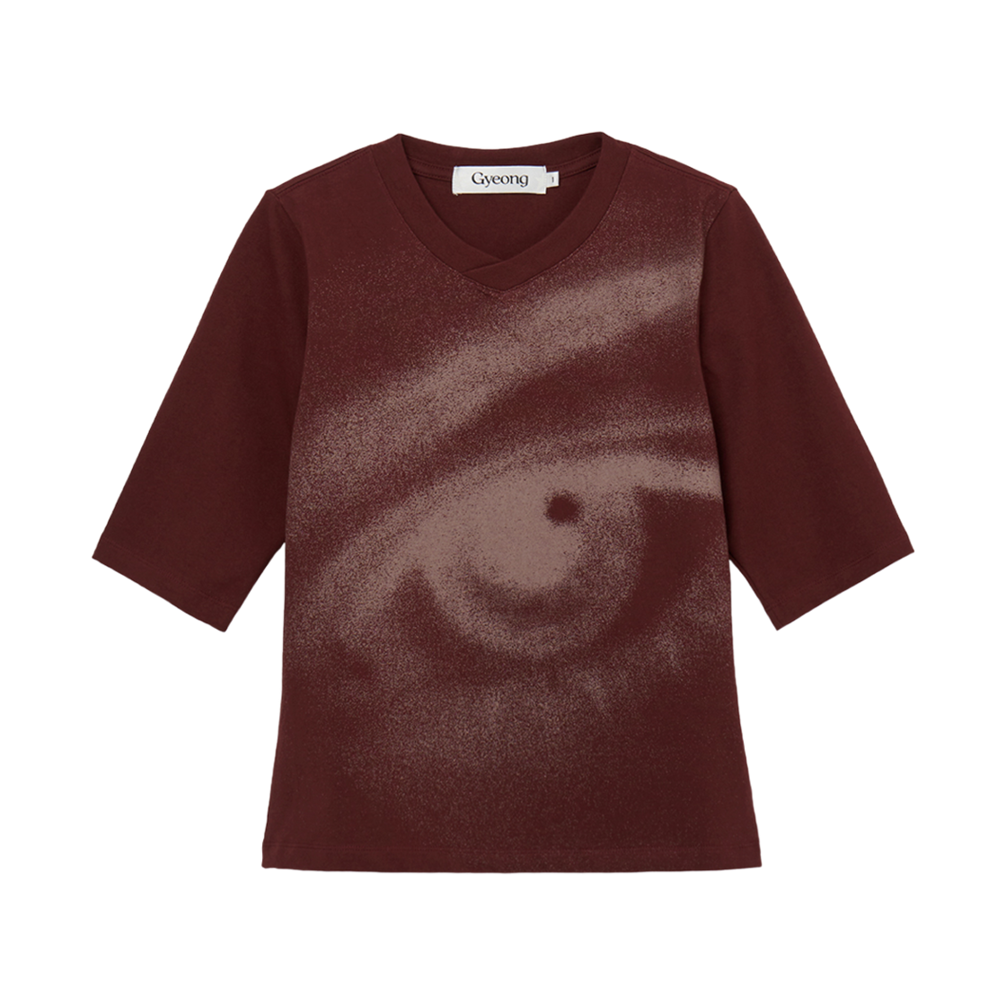 GY43SS001BU Gyeong EYE 5Sleeve Tee Burgundy