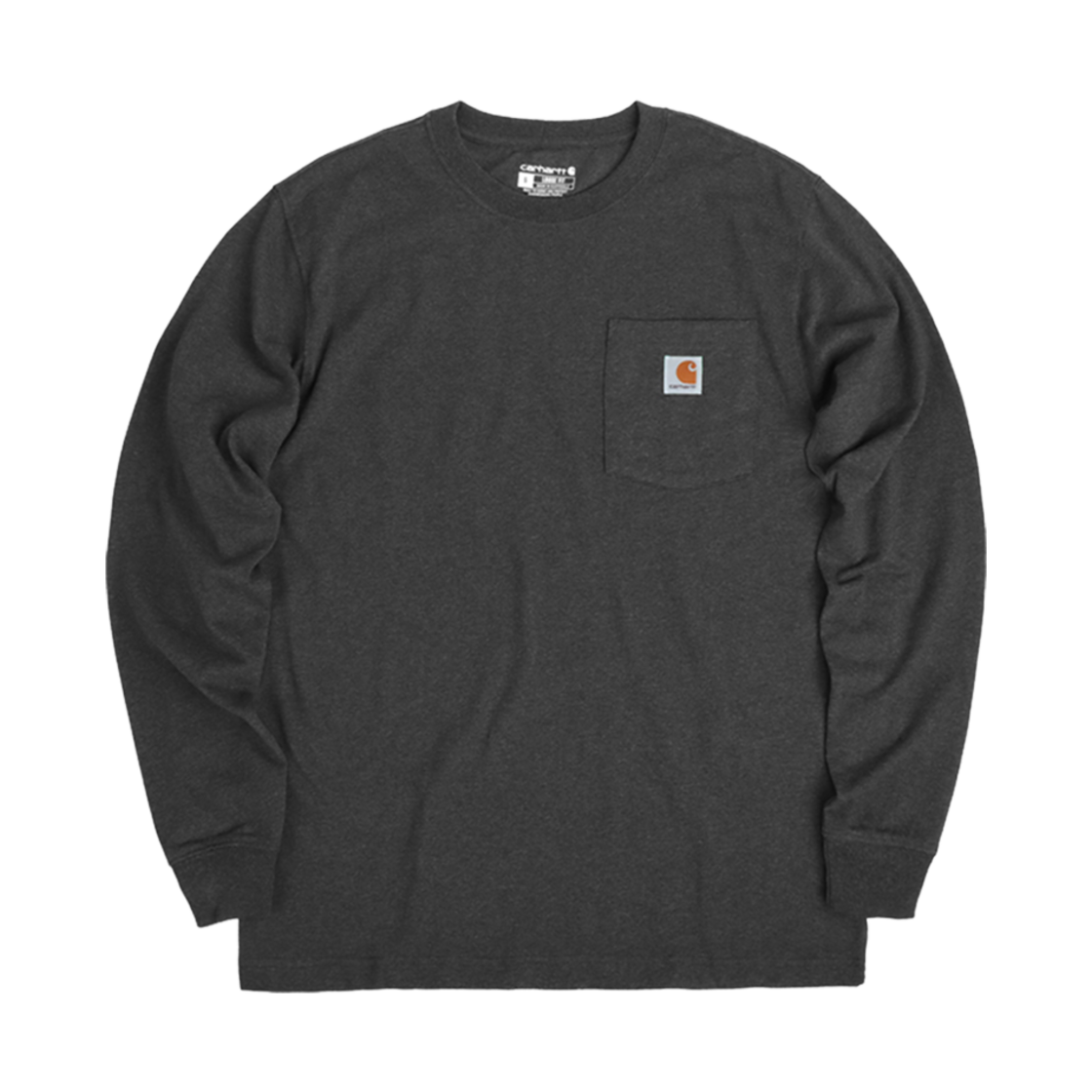 K126-CRH Carhartt Loose Fit Heavyweight Regular Long Sleeve Pocket T-Shirt Carbon Heather