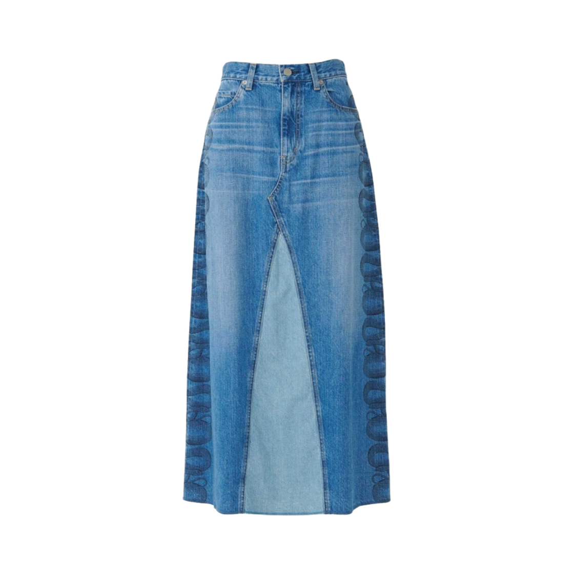 (W) 히스테릭 글래머 스네이크 루프 리메이크 데님 스커트 라이트 인디고 블루((W) Hysteric Glamour Snake Loop Remake Denim Skirt Light Indigo Blue) - 1