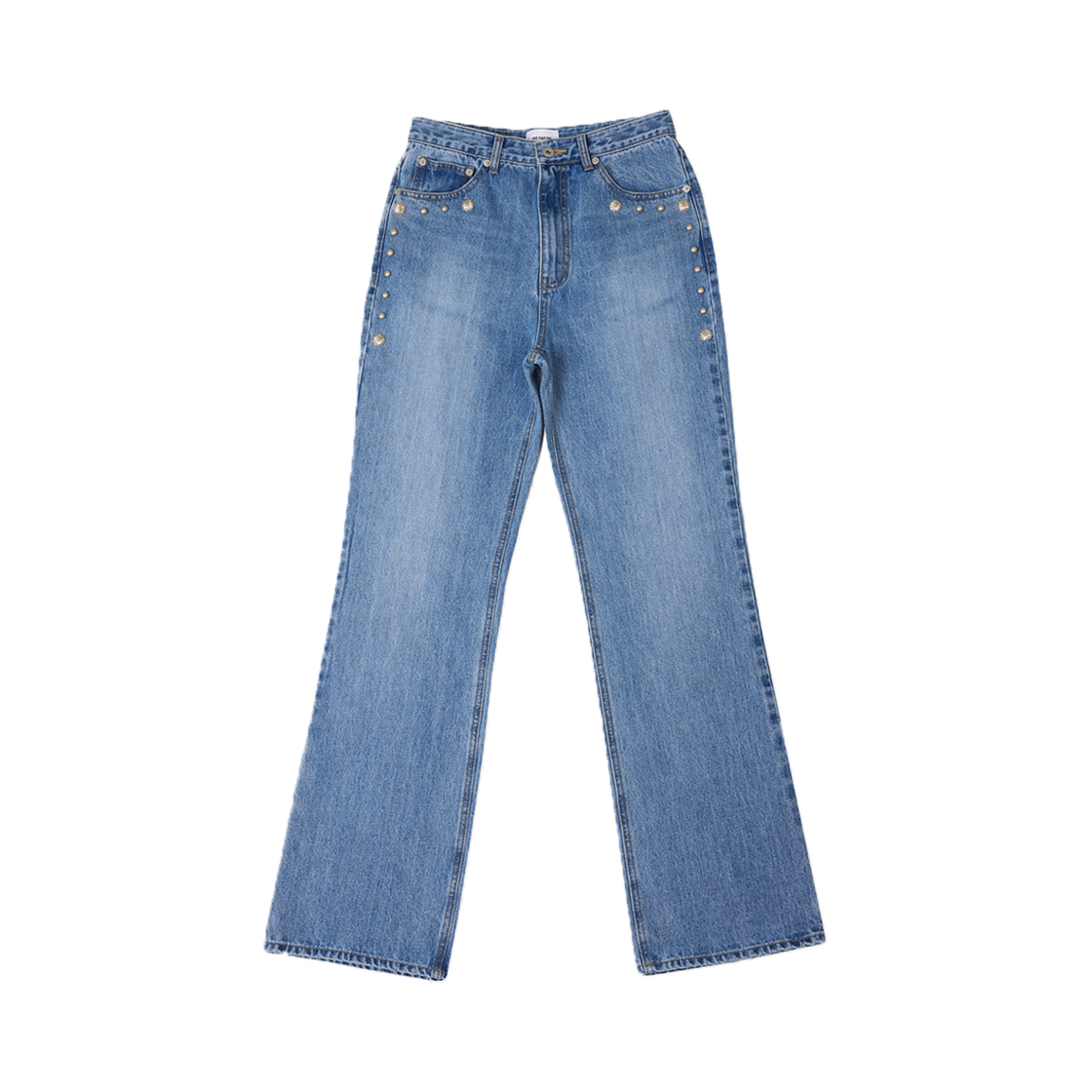 SST24SS001 smallstupidtunes Stud Bootcut Denim Pants Light Blue