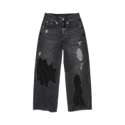 Thevinylhouse Patchwork Denim Pants Grey