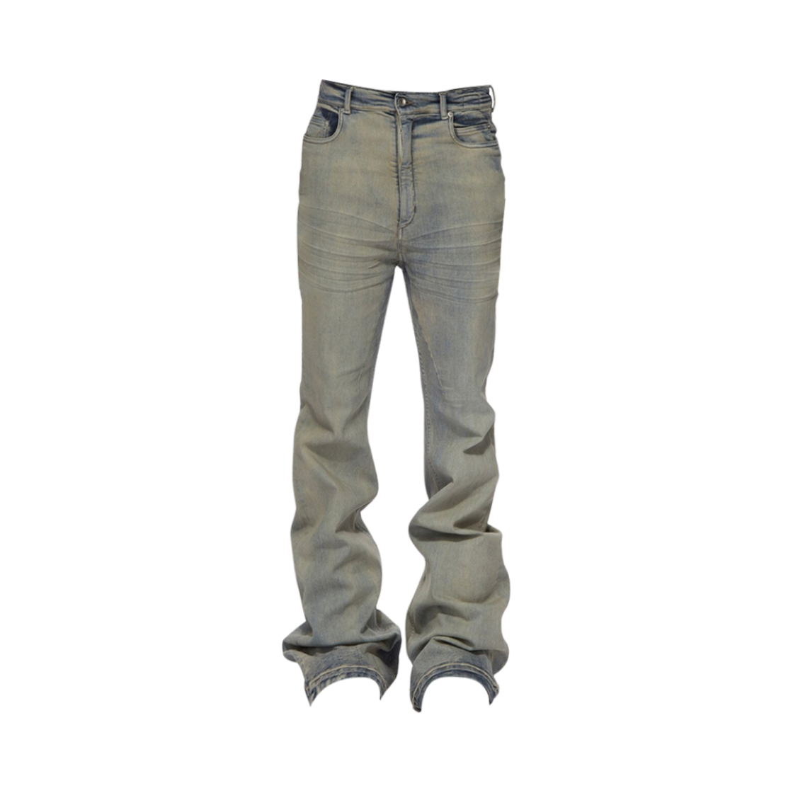 DU02D2365-SKY-46 Rick Owens Porterville Bolan Bootcut in Sky Stretch Denim