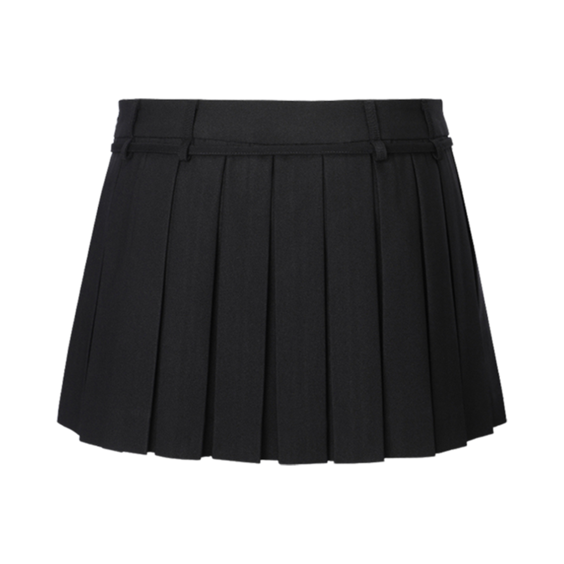 (W) 쓰리타임즈 체리 스커트 솔리드 블랙((W) Threetimes Cheery Skirt Solid Black) - 2