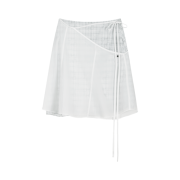 OJOS Layered Strap Flare Skirt Off White