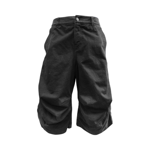 25026-9621-011-BK Farfromwhat Far Curved Knee Shorts Black