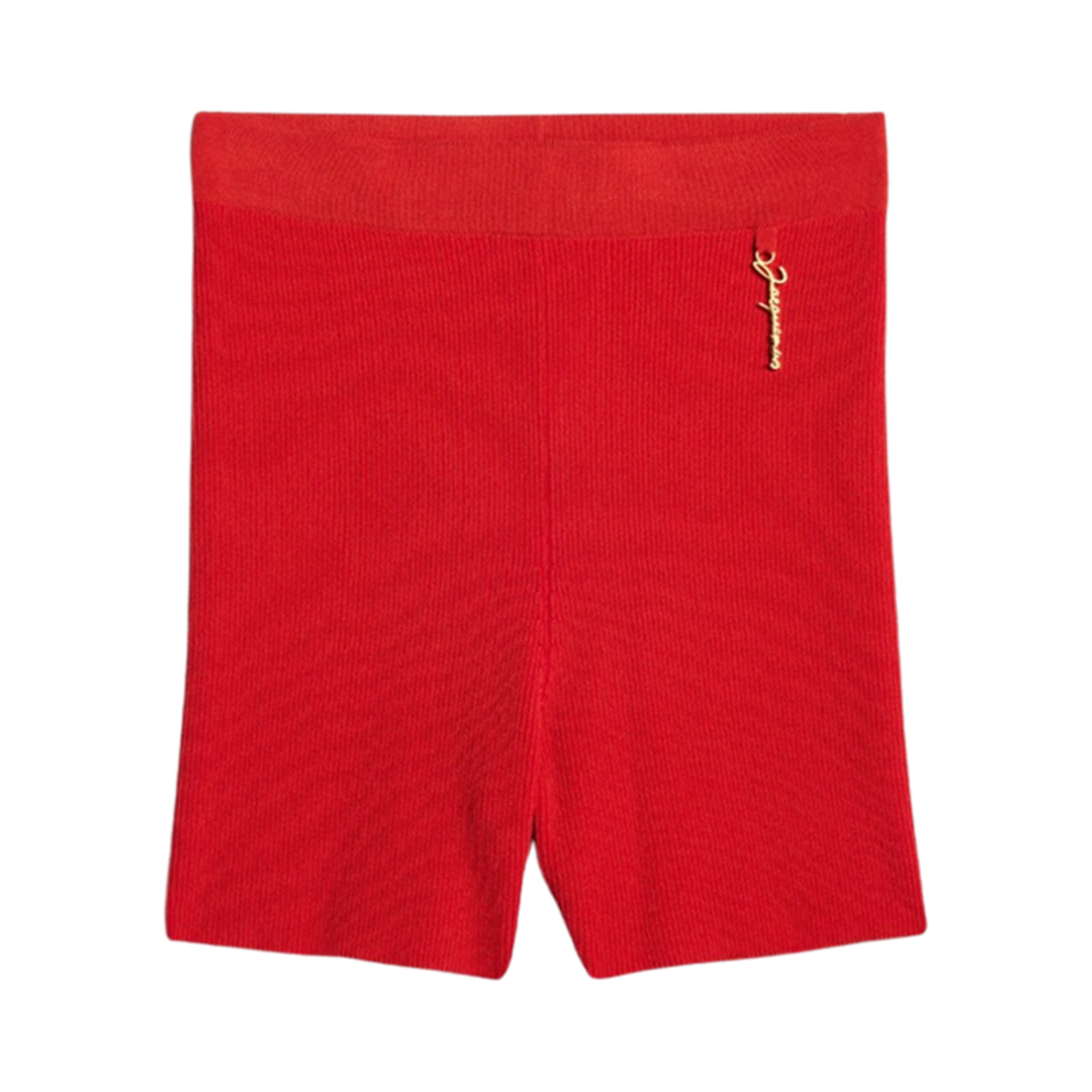 (W) 자크뮈스 르 숏 프랄루 참 로고 니트 쇼츠 다크 레드((W) Jacquemus Le Short Pralu Charm Logo Knit Shorts Dark Red) - 1