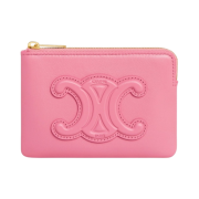 Celine Coin & Card Pouch Triomphe in Smooth Calfskin Flamingo
