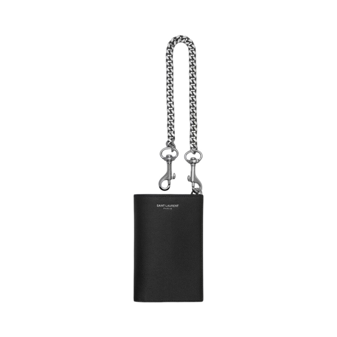 생로랑 N/S 체인 월렛 그레인 드 뿌드르 엠보스 레더 블랙(Saint Laurent N/S Chain Wallet in Grain De Poudre Embossed Leather Black) - 1