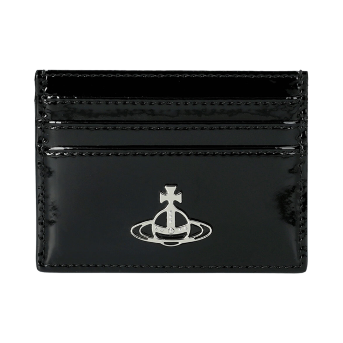 54030006W-L001O-N403 Vivienne Westwood Shiny Patent Card Holder Black