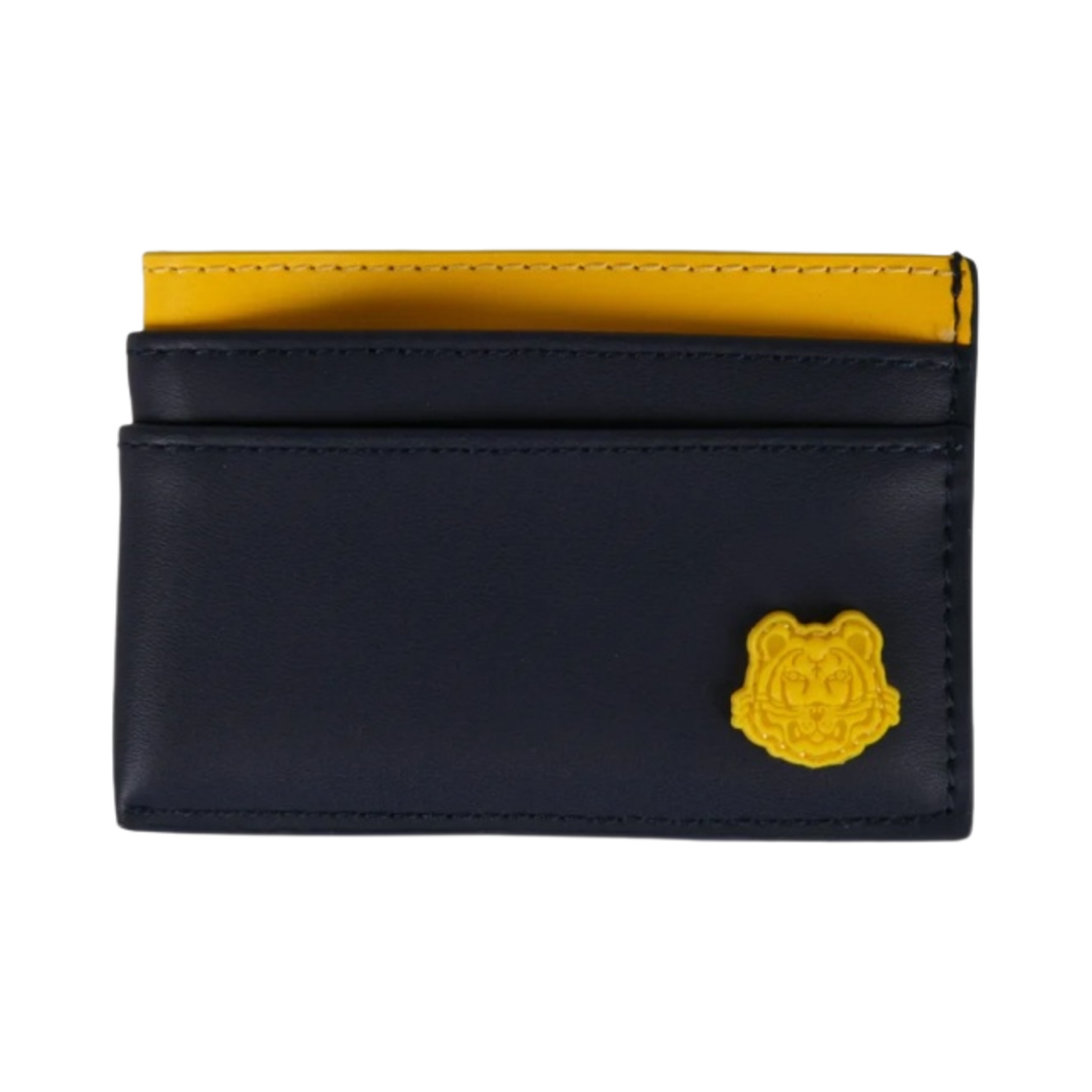 FC55PM400L43-76 Kenzo Tiger Crest Leather Card Holder Navy Blue