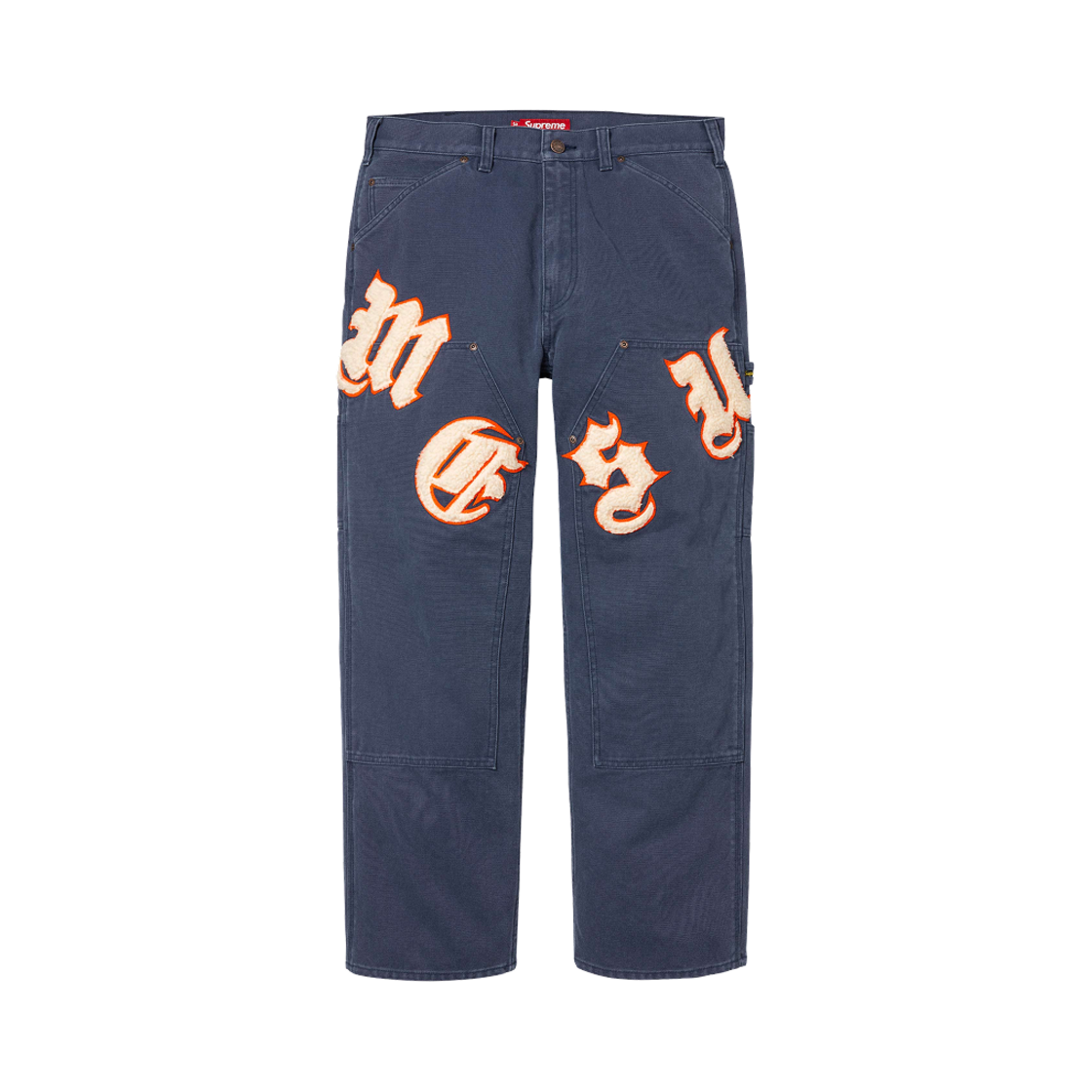 슈프림 올드 잉글리쉬 캔버스 더블 니 페인터 팬츠 네이비 - 25SS