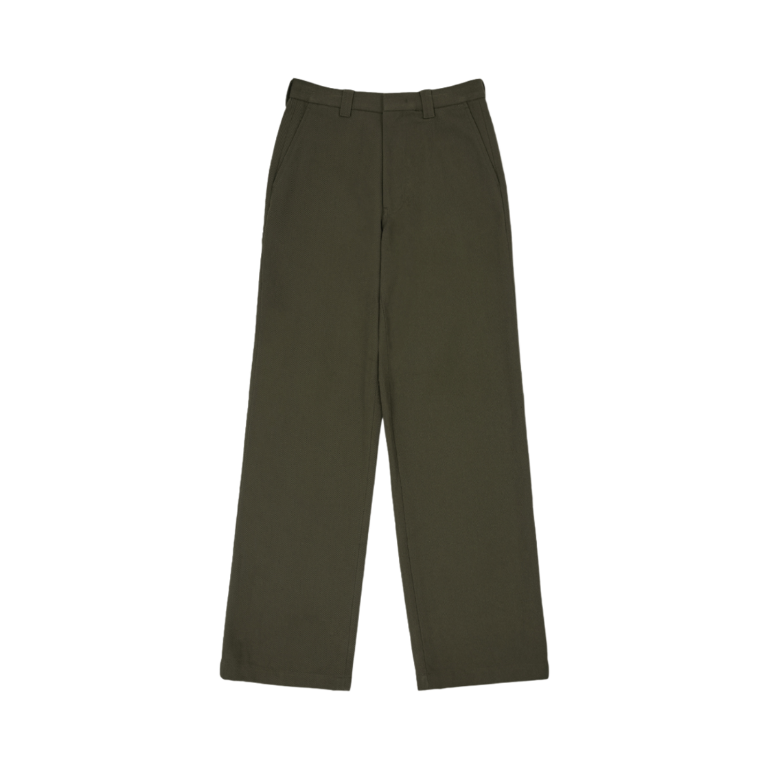 에스티유 스트레이트 코튼 팬츠 카키