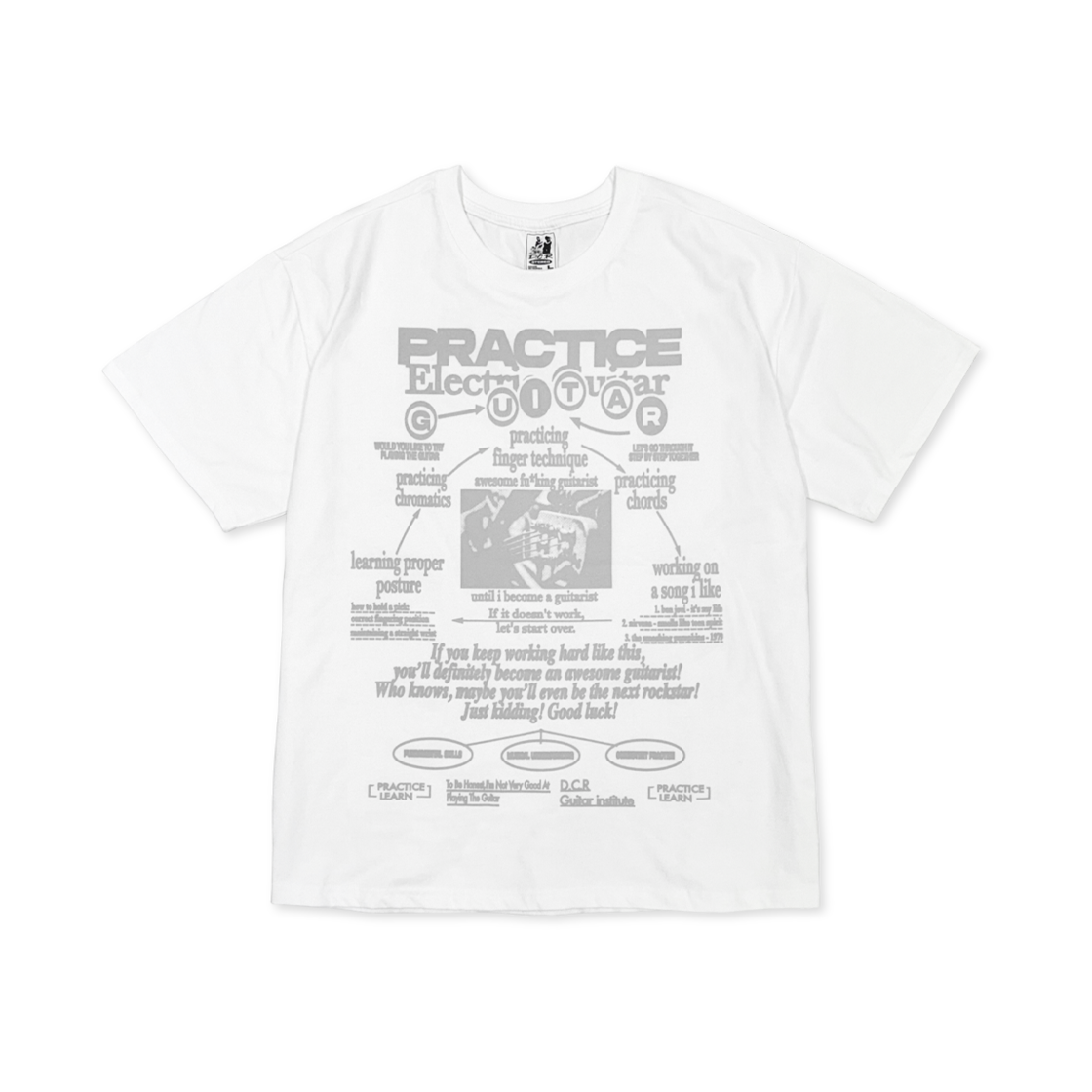 Tshirts028 DEFYCLUBROBBERS Routine T-shirt White Gray