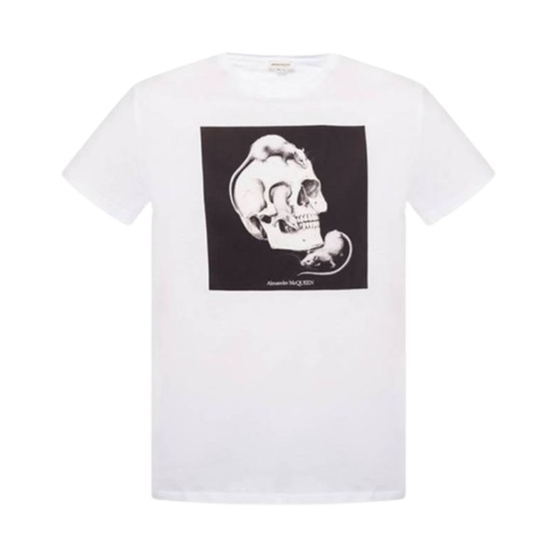 611010QOZB40900 Alexander McQueen Mouse Skull Print T-Shirt White