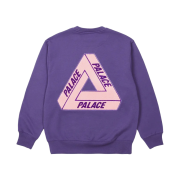 Palace Fleece Tri-Ferg Crew Perfect Purple - 23SS