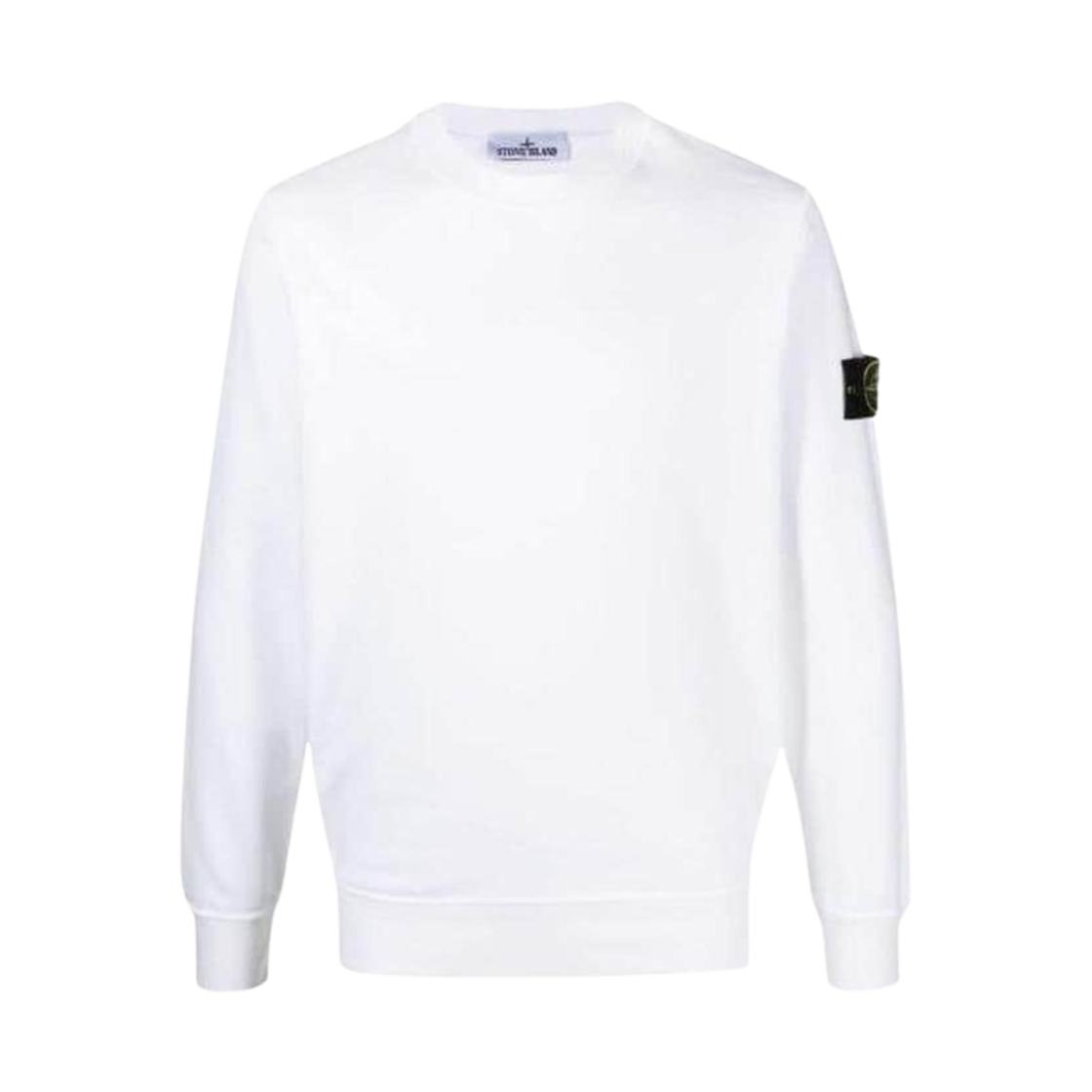 801563051-A0001 Stone Island 63051 Cotton Fleece Garment Dyed Sweatshirt White - 24SS
