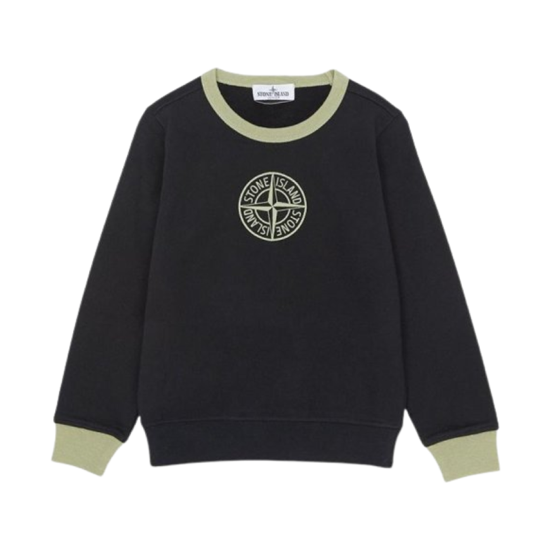 811660844-V0029 (Kids) Stone Island 60644 Cotton Fleece Sweatshirt Black - 24FW