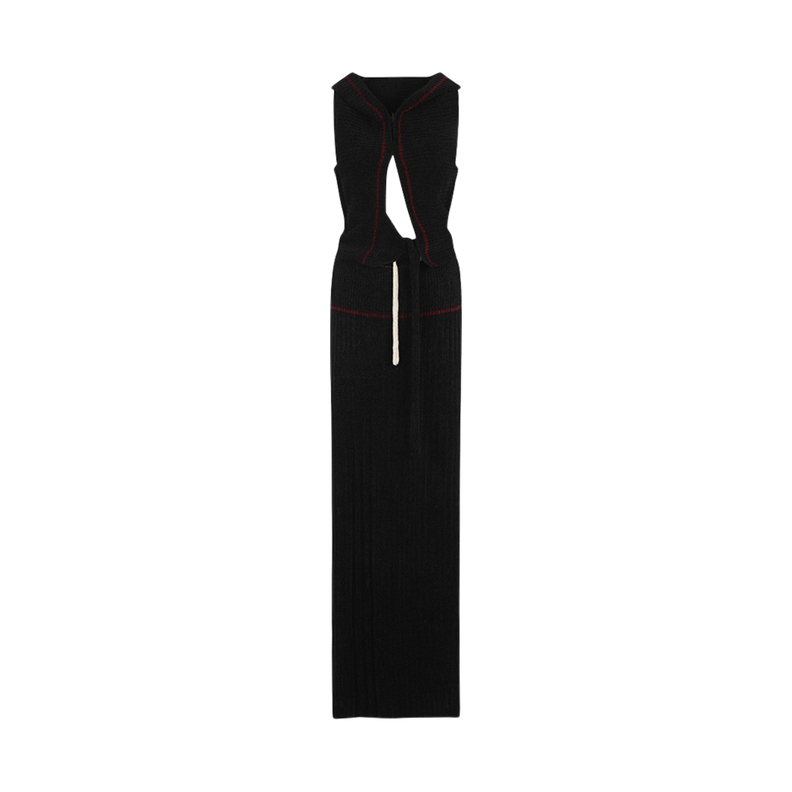오토링거 우먼 니티드 후디드 니트 드레스 맥시 블랙(Ottolinger Women Knitted Hooded Knit Dress Maxi Black)