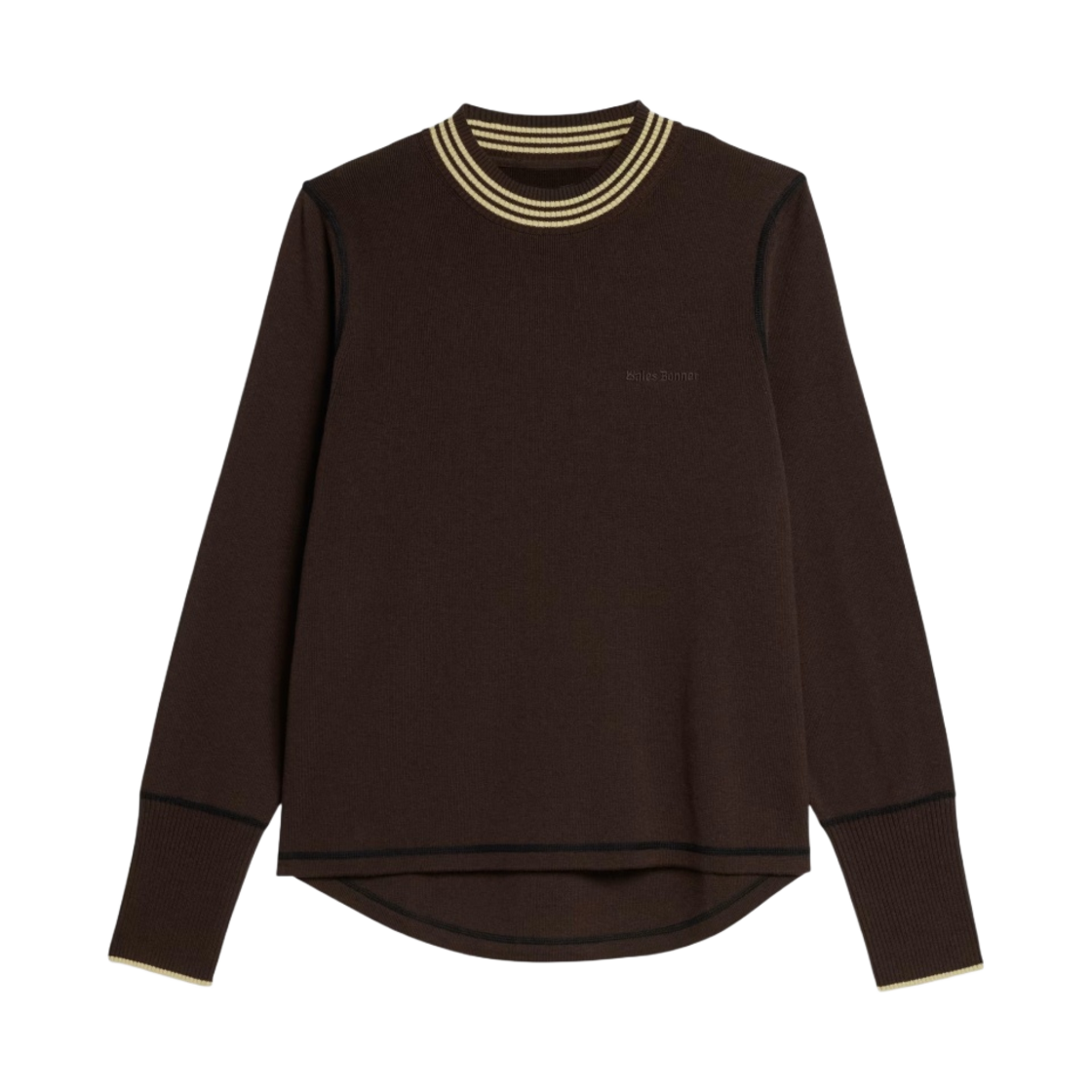 아디다스 x 웨일스 보너 롱슬리브 니트 탑 다크 브라운 - US 사이즈(Adidas x Wales Bonner Long Sleeve Knit Top Dark Brown - US Sizing)