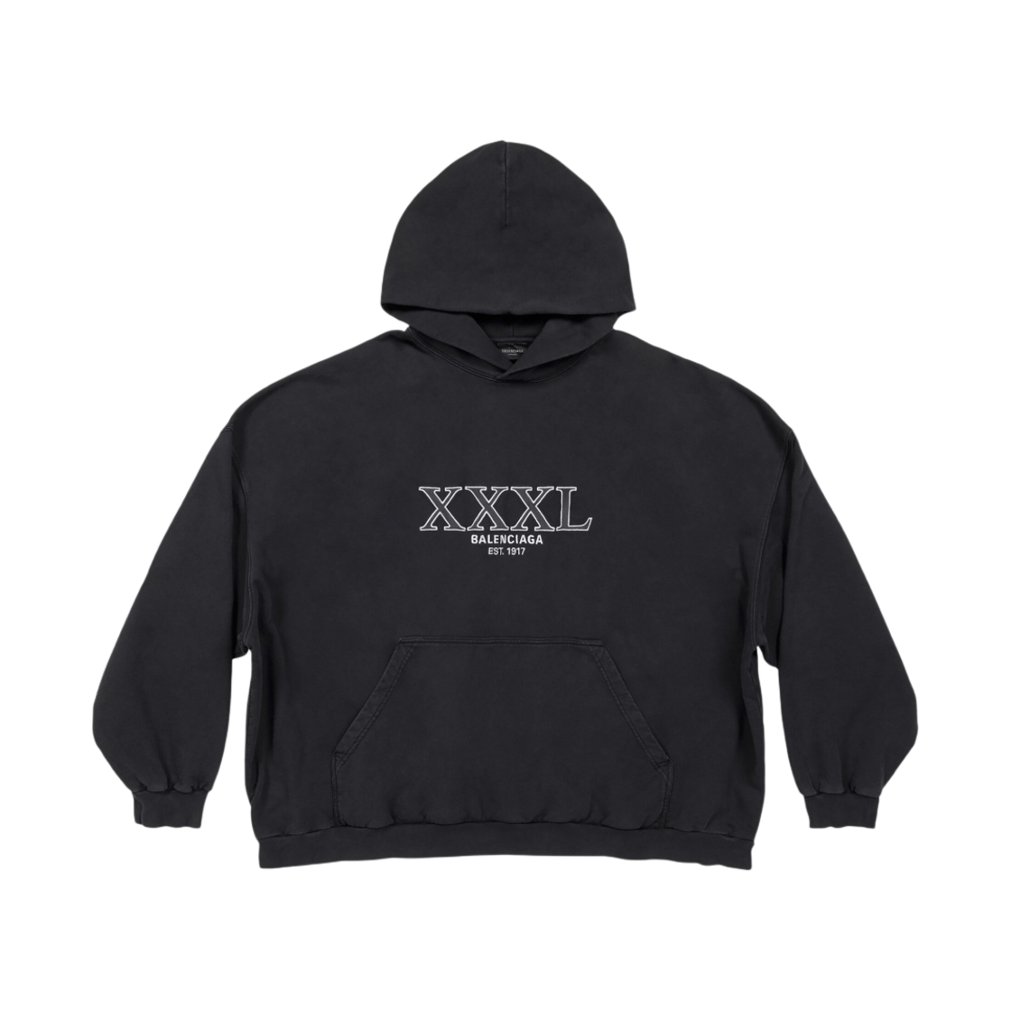 713677TNVD91070 Balenciaga 3XL Hoodie Large Fit Black