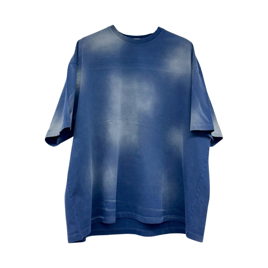 논노드 백 디테일 티셔츠 워시드 네이비