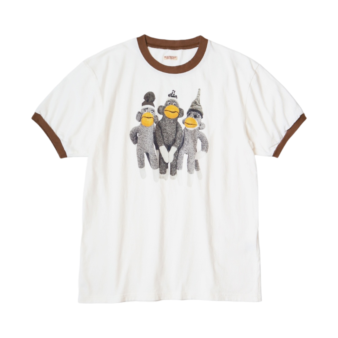 캐피탈 20 천축 링거 티셔츠 몽키 아미고 Pt 화이트(Kapital 20 Tenjiku Ringer T-Shirt Monkey Amigo Pt White)