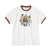 Kapital 20 Tenjiku Ringer T-Shirt Monkey Amigo Pt White