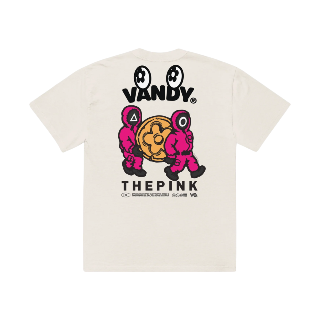 반디 더 핑크 x 오징어 게임 솔져 오버사이즈 티셔츠 내츄럴(Vandy The Pink x Squid Game Soldiers Oversized T-Shirt Natural)