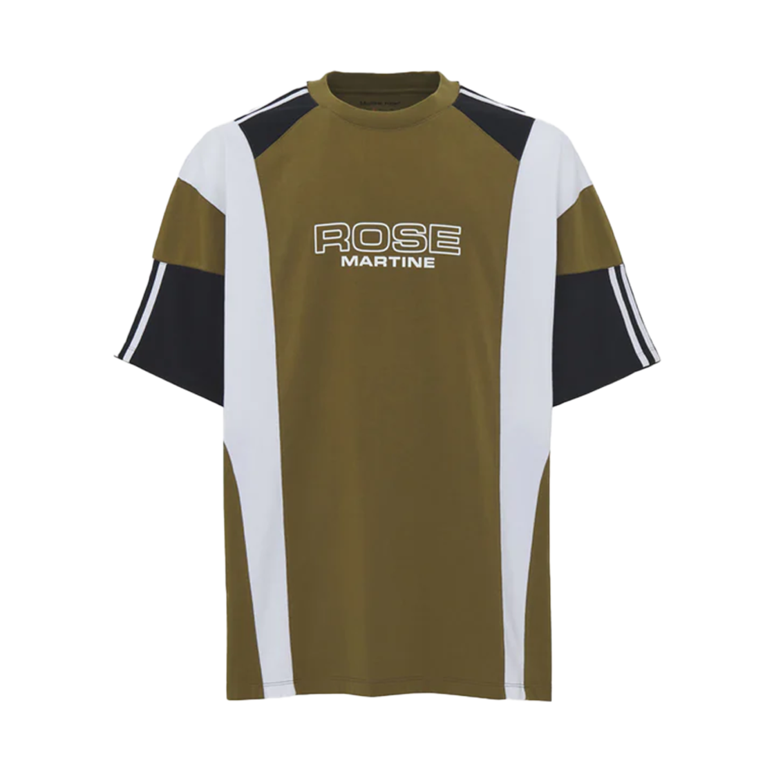 KM5BTSSMR02DR Martine Rose Oversized Panelled T-Shirt Green - 25SS