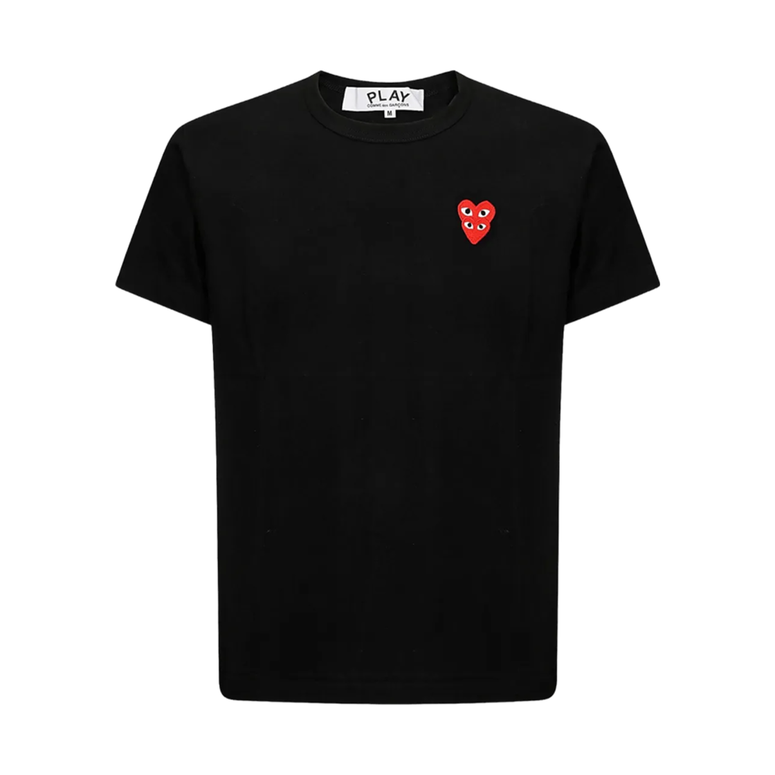 AX-T288-051-1 Play Comme des Garcons Red Double Heart T-Shirt Black