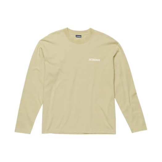 Jacquemus Le T-Shirt Manches Longues Long Sleeve T-Shirt With Printed Logo Light Khaki
