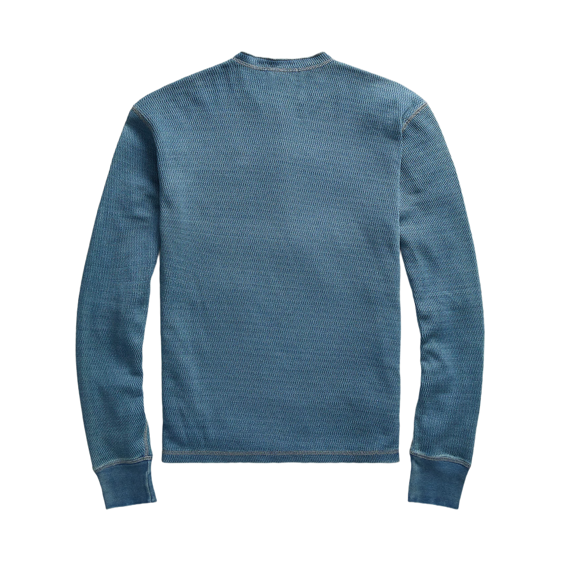 더블알엘 인디고 자카드 니트 헨리 워시드 블루 인디고(Double RL Indigo Jacquard Knit Henley Washed Blue Indigo) - 2