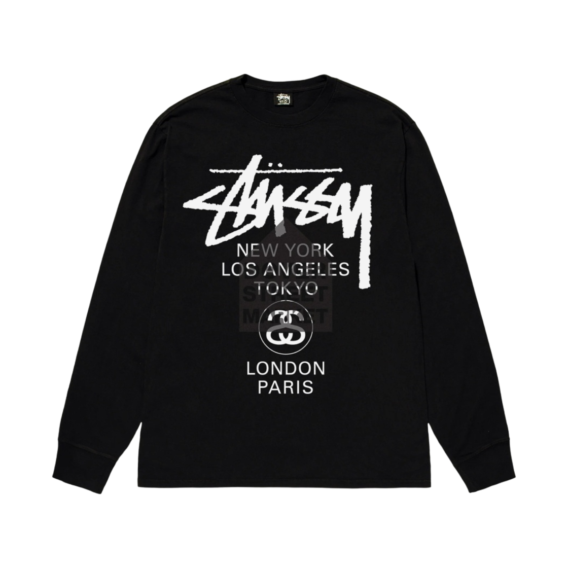 스투시 도버 스트리트 마켓 월드투어 롱슬리브 티셔츠 블랙(Stussy DSM World Tour LS T-Shirt Black) - 2