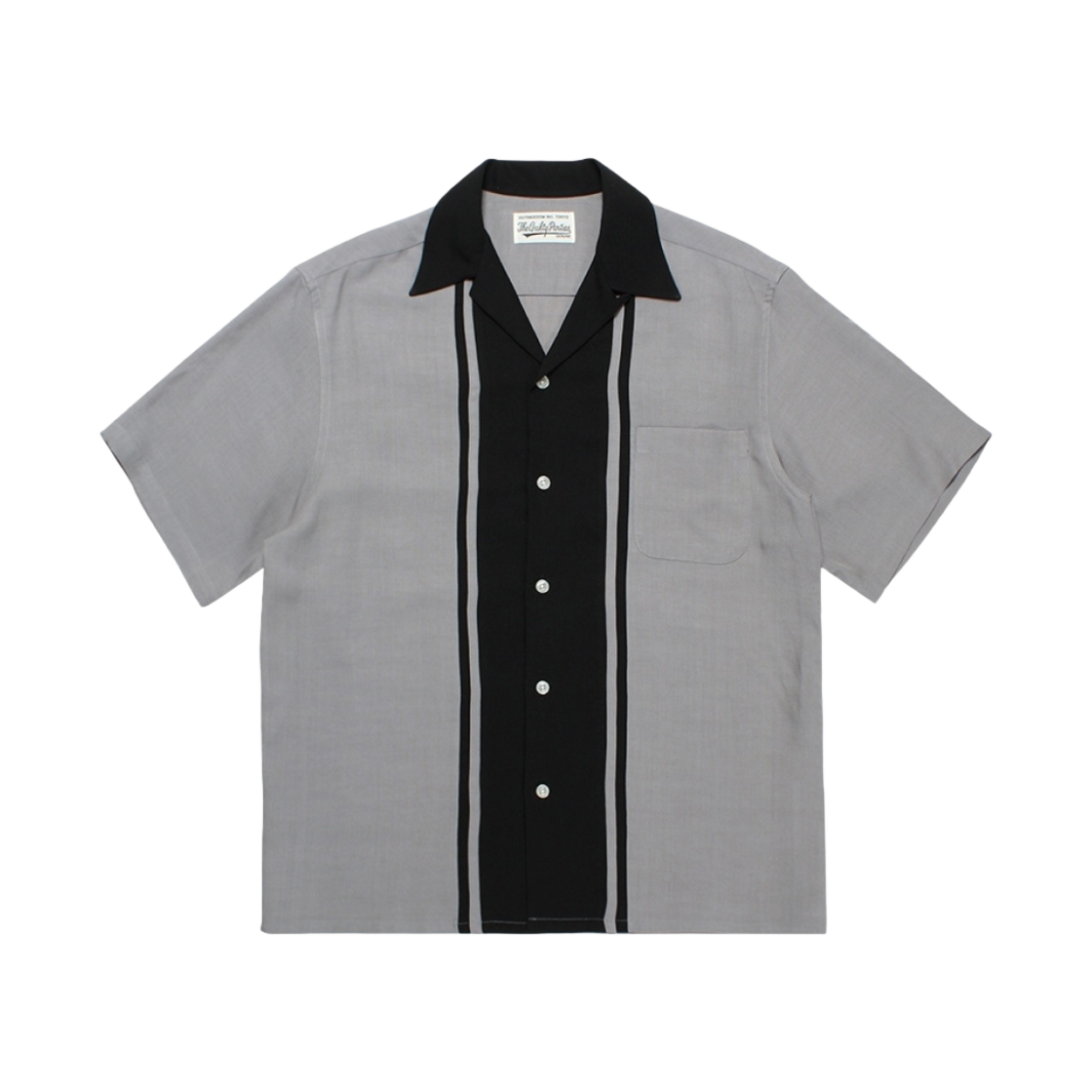 3409 Wacko Maria Two Tone 50'S Open Collar Shirt Grey