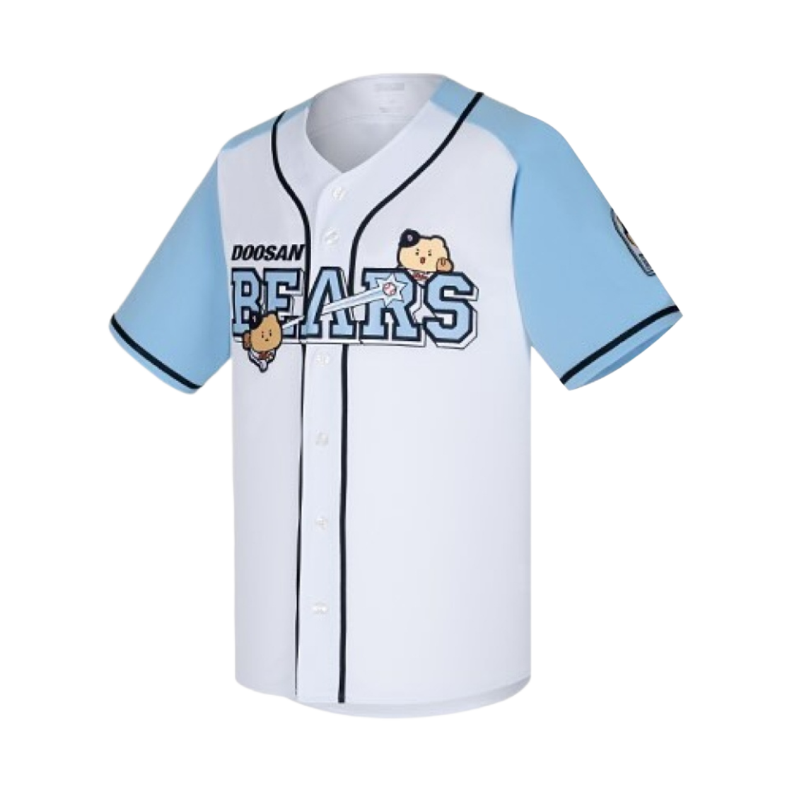 두산 베어스 x 망그러진곰 레플리카 유니폼 화이트 (논 마킹 버전)(Doosan Bears x Manggom Replica Uniform White (Non Marking Ver.))