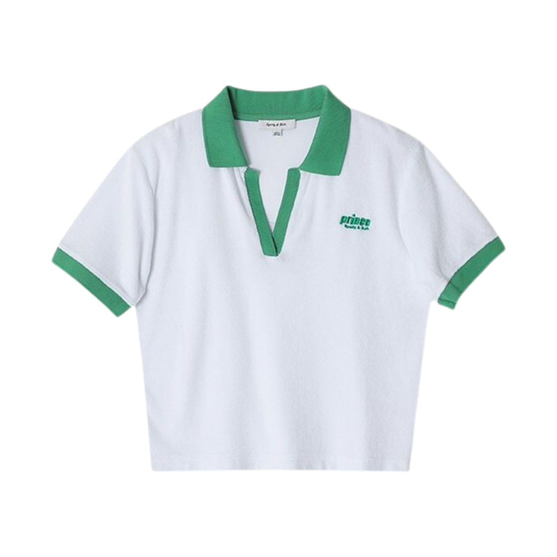 PO521KE (W) Sporty & Rich Prince Sponge Polo White Kelly