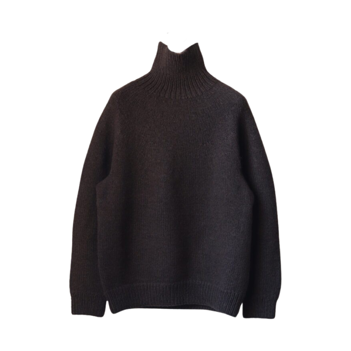 코모리 야크 와시 핸드 터틀넥 니트 브라운 - 24AW(Comoli Yak Washi Hand Turtleneck Knit Brown - 24AW)