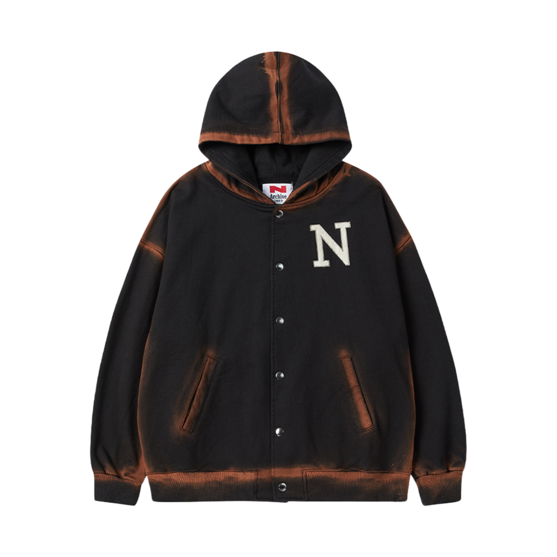 엔 아카이브 아카이브 스페셜리 가먼츠 레더 패치 후드 티셔츠 블랙(N ARCHIVE Archive Specially Garments Leather Patch Hood T-Shirts Black)