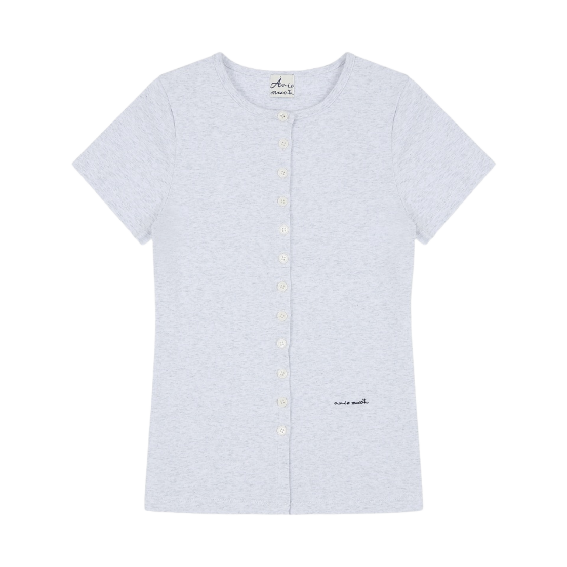 AM02CD2404-GY (W) Aviemuah Essential Organic Cotton Slim Cardigan Light Melange Grey
