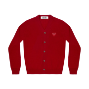Play Comme des Garcons Knit Red Heart Cardigan Red