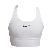 (W) Nike Swoosh Medium Support Pad Long Line Sports Bra White - Asia