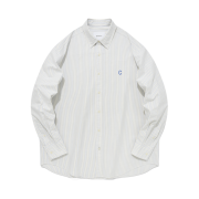 Covernat C Logo Oxford Stripe Shirt Sky Blue