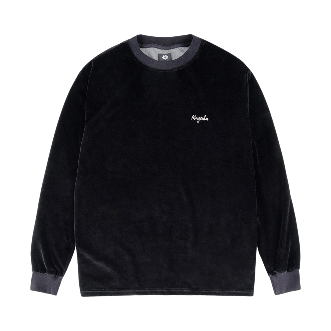 마젠타 스케이트보드 벨벳 롱슬리브 티 블랙