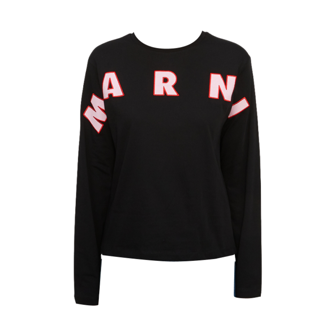 (키즈) 마르니 로고 롱슬리브 티셔츠 블랙((Kids) Marni Logo Long Sleeve T-Shirt Black)