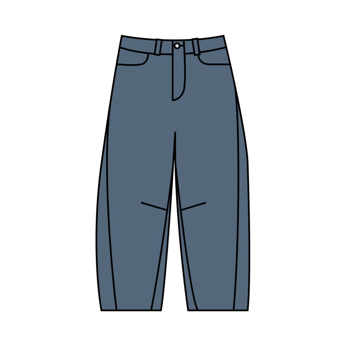 475311-67 (W) GU Barrel Leg Jean Blue - KR