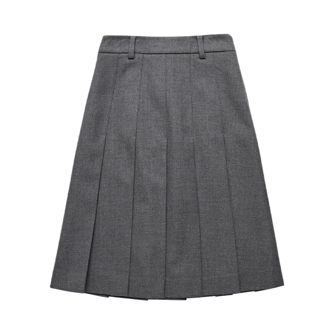 (W) 던스트 플란넬 플리츠 미디 스커트 멜란지 그레이((W) Dunst Flannel Pleats Midi Skirt Melange Grey) - 1