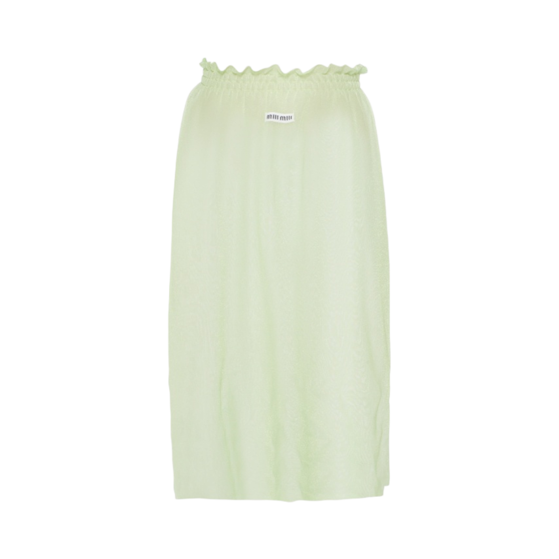 (W) 미우 미우 나일론 스커트 라임 그린((W) Miu Miu Nylon Skirt Lime Green) - 1
