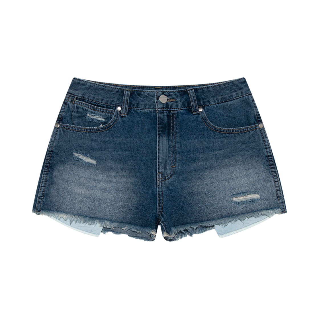 랭글러 (W) 디스트로이드 데님 쇼츠 인디고 미디움(Wrangler (W) Destroyed Denim Shorts Indigo Medium)