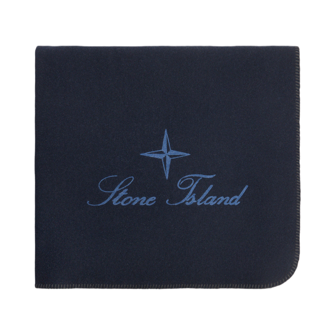 K1S4598000-01S0272-V0020 Stone Island 9800001 Panno Double Double Sided Blanket with Embroidered Details Navy Blue - 25SS