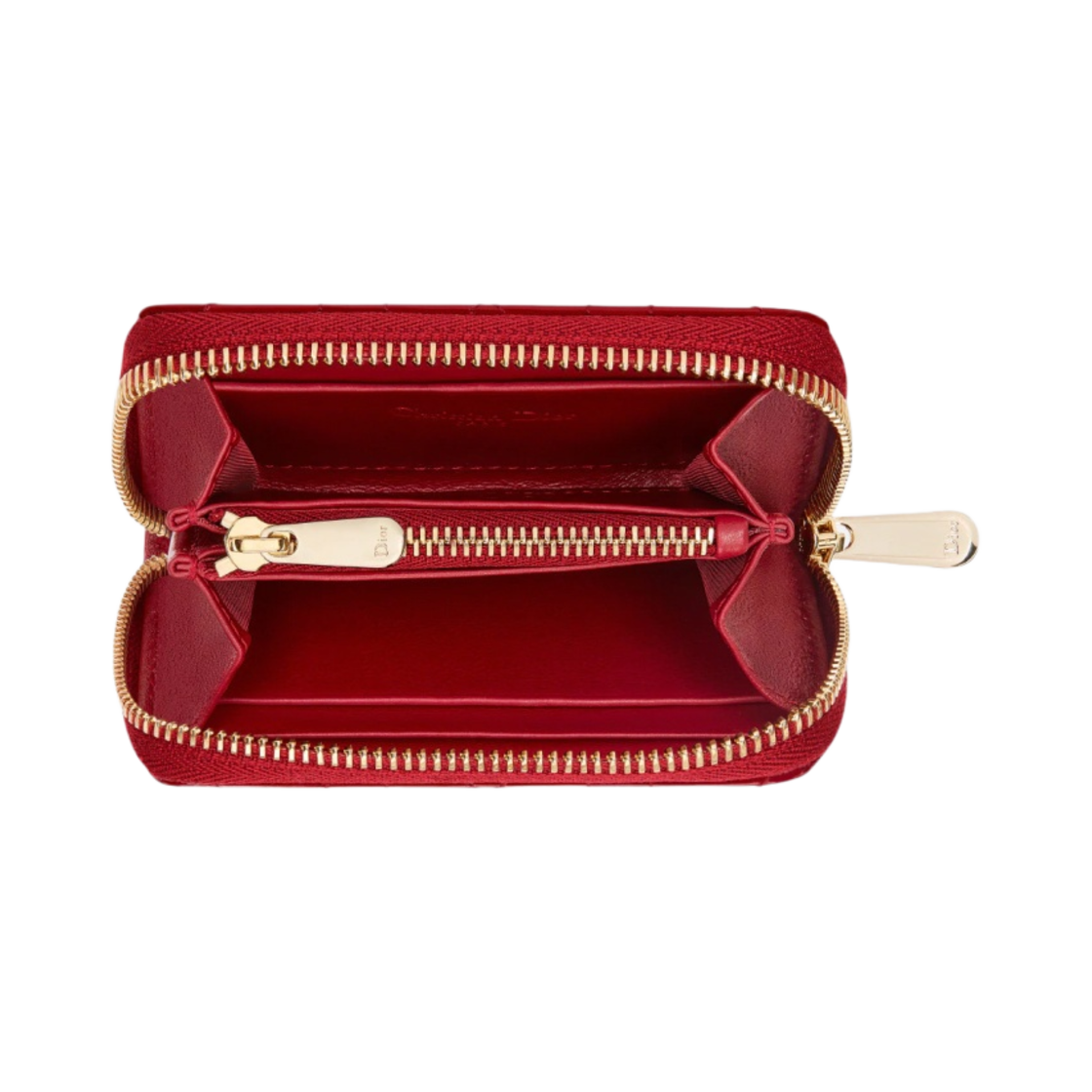 디올 스몰 레이디 보야저 코인 지갑 페이턴트 까나쥬 카프스킨 체리 레드(Dior Small Lady Voyageur Coin Purse Patent Cannage Calfskin Cherry Red) - 2